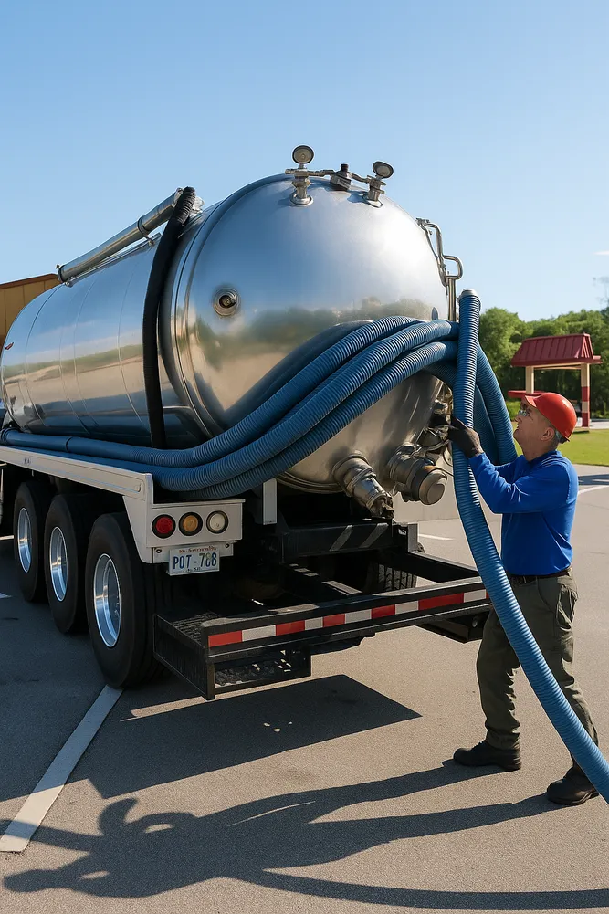 Commercial Business septic tank being pumped